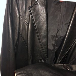 Black leather danier size xl blazer